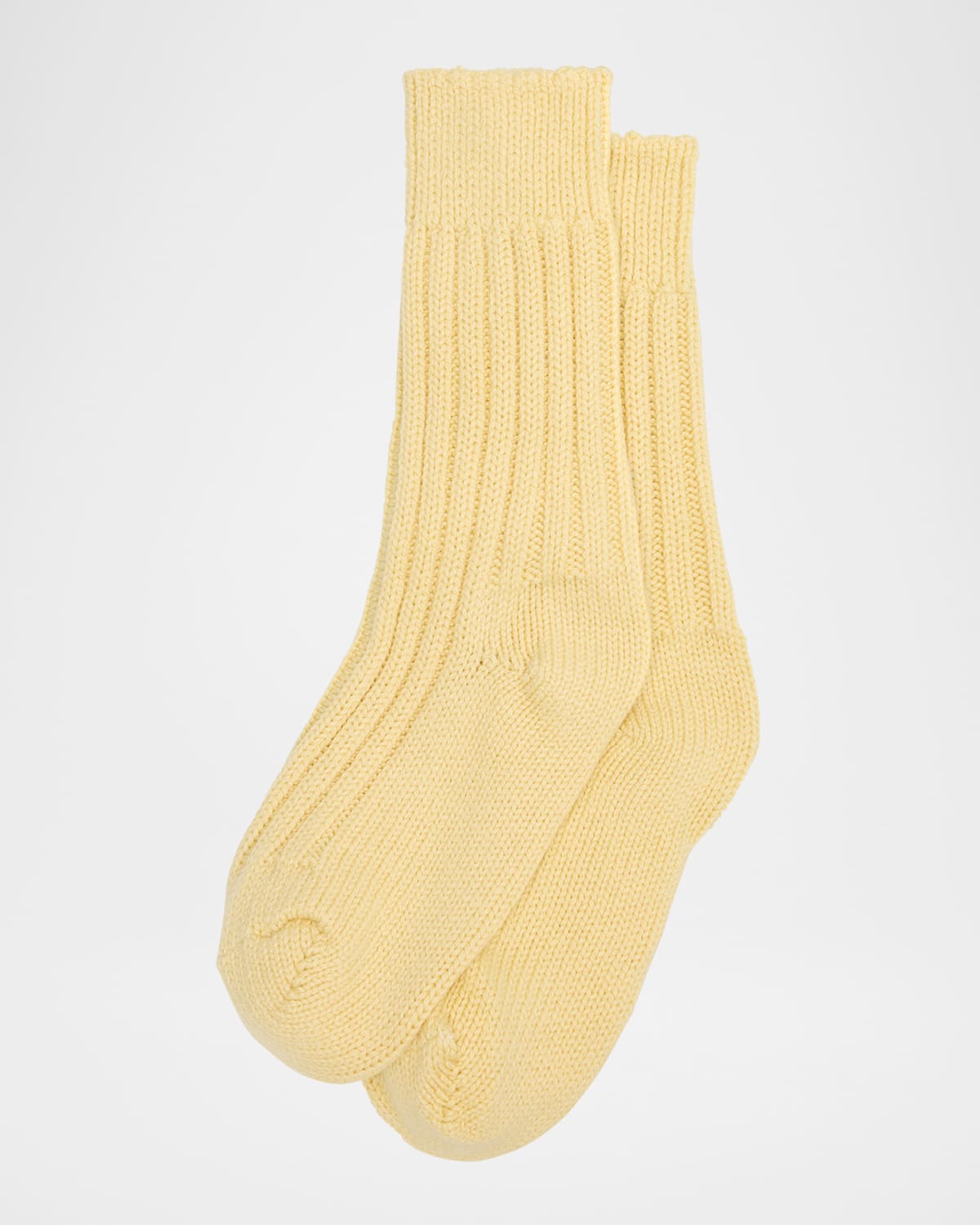 The Elder Statesman Yosemite Ribbed Cashmere Socks In Yellow