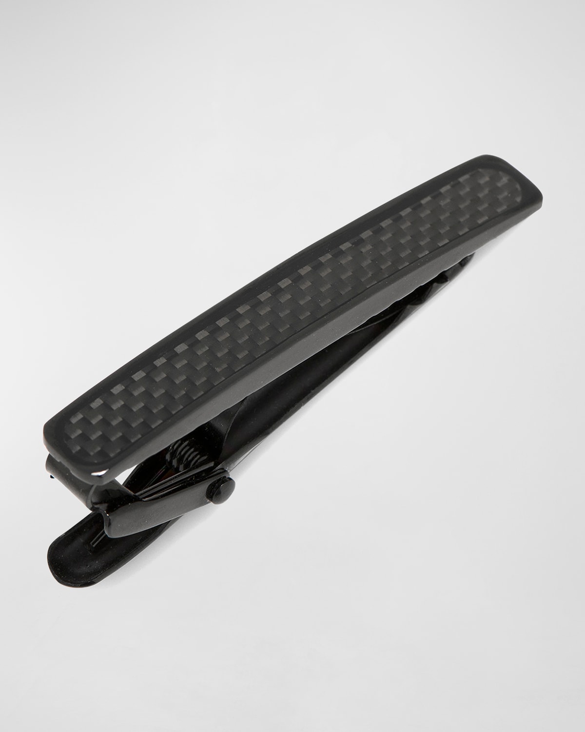 Men's Black Plated Stainless Steel Carbon Fiber Tie Clip