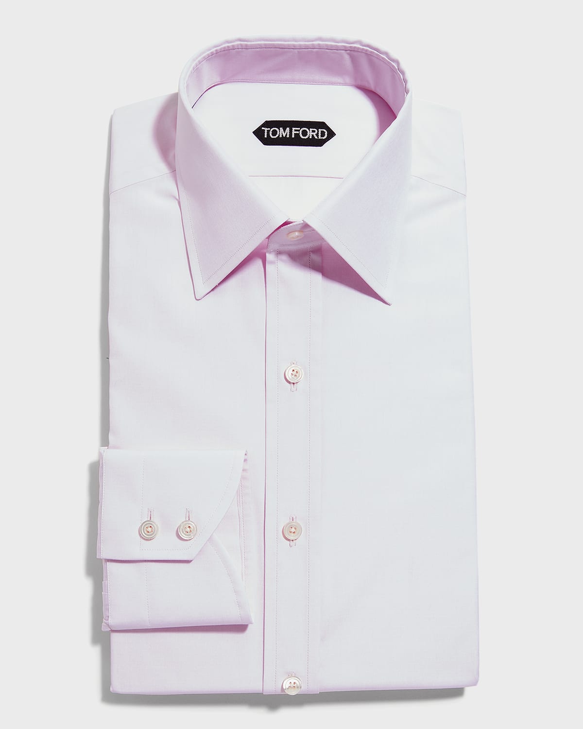 Shop Tom Ford Men's Solid Point Collar Dress Shirt In Br Pnk Sld