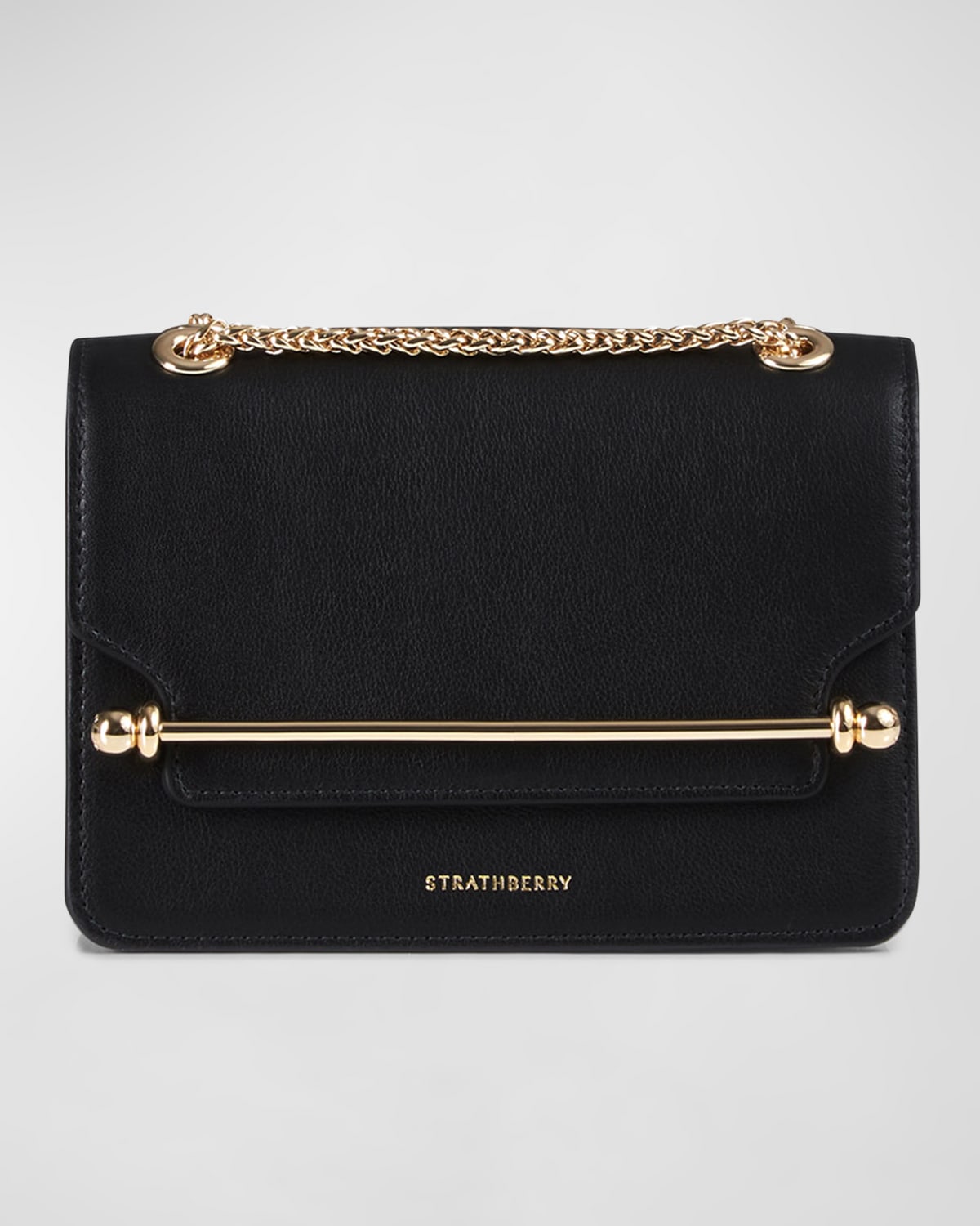 Strathberry East West Mini Leather In Black