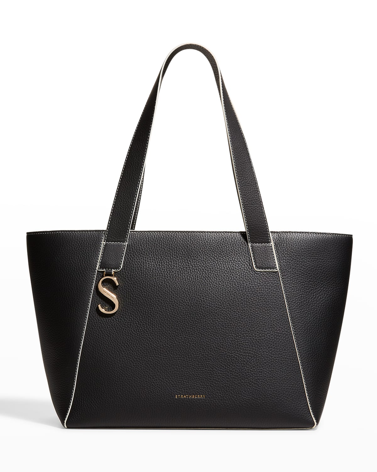 Strathberry Cabas East-west Leather Tote Bag In Black Vanilla E | ModeSens