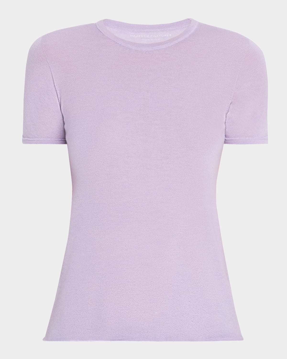Shop Majestic Machine Washable Cashmere Crewneck Top In Lavande