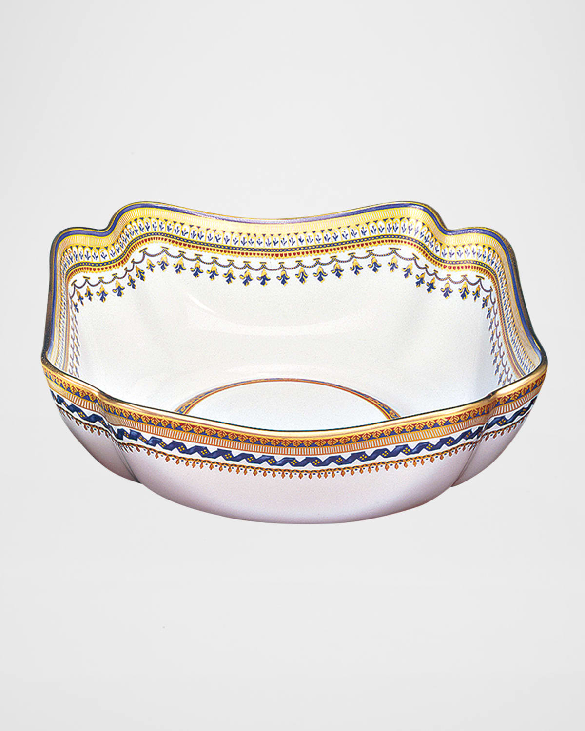 Mottahedeh Chinoise Blue Large Square Bowl