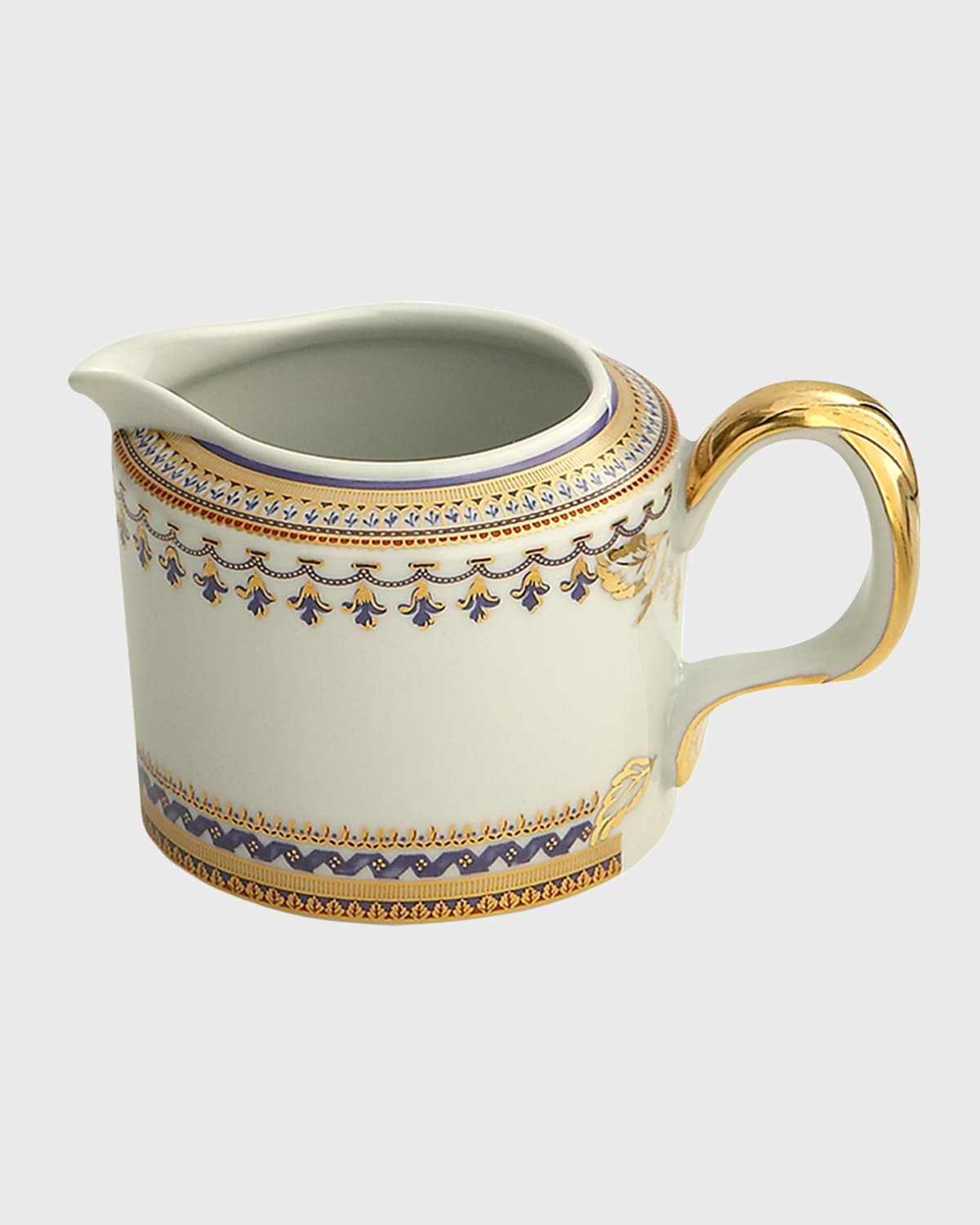 Mottahedeh Chinoise Blue Creamer In Gold