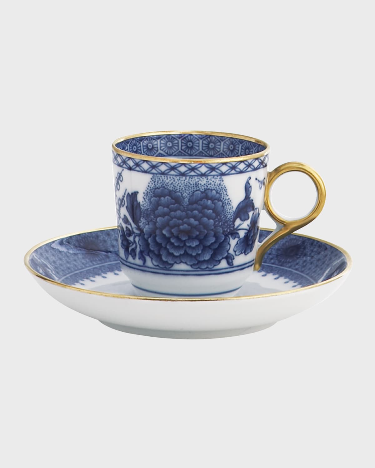 MOTTAHEDEH IMPERIAL BLUE DEMITASSE CUP & SAUCER PLATE