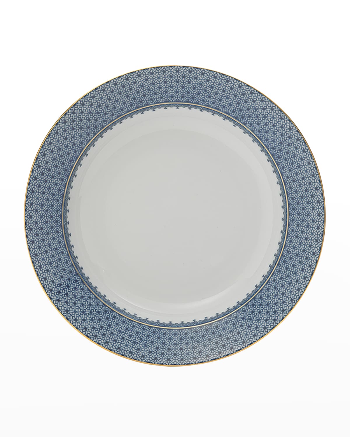 Mottahedeh Blue Lace Porcelain Rim Soup Bowl