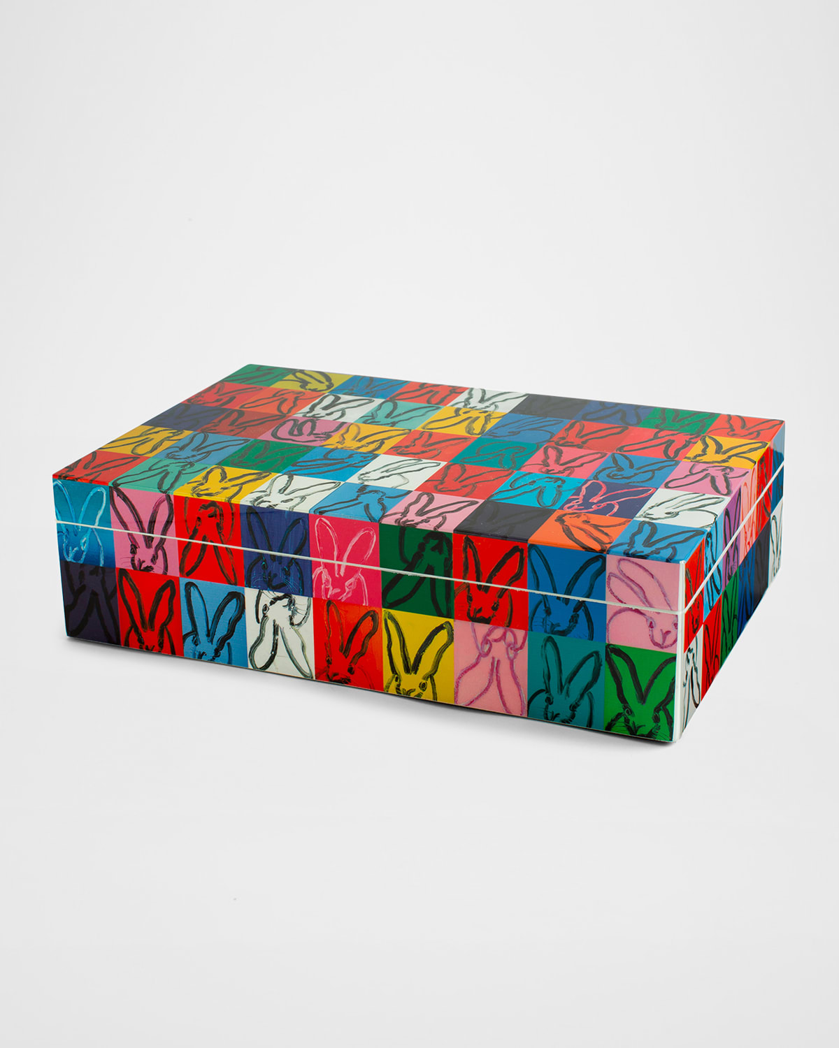 Hunt Slonem Rabbit Rabbit Lacquer Box In Multi