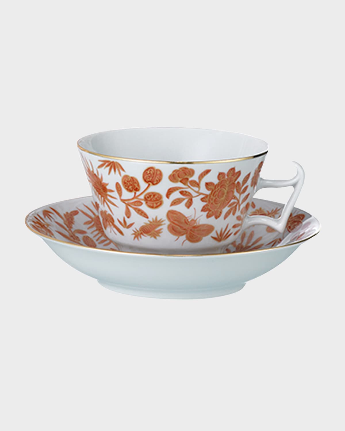 MOTTAHEDEH SACRED BIRD & BUTTERFLY TEACUP & SAUCER PLATE