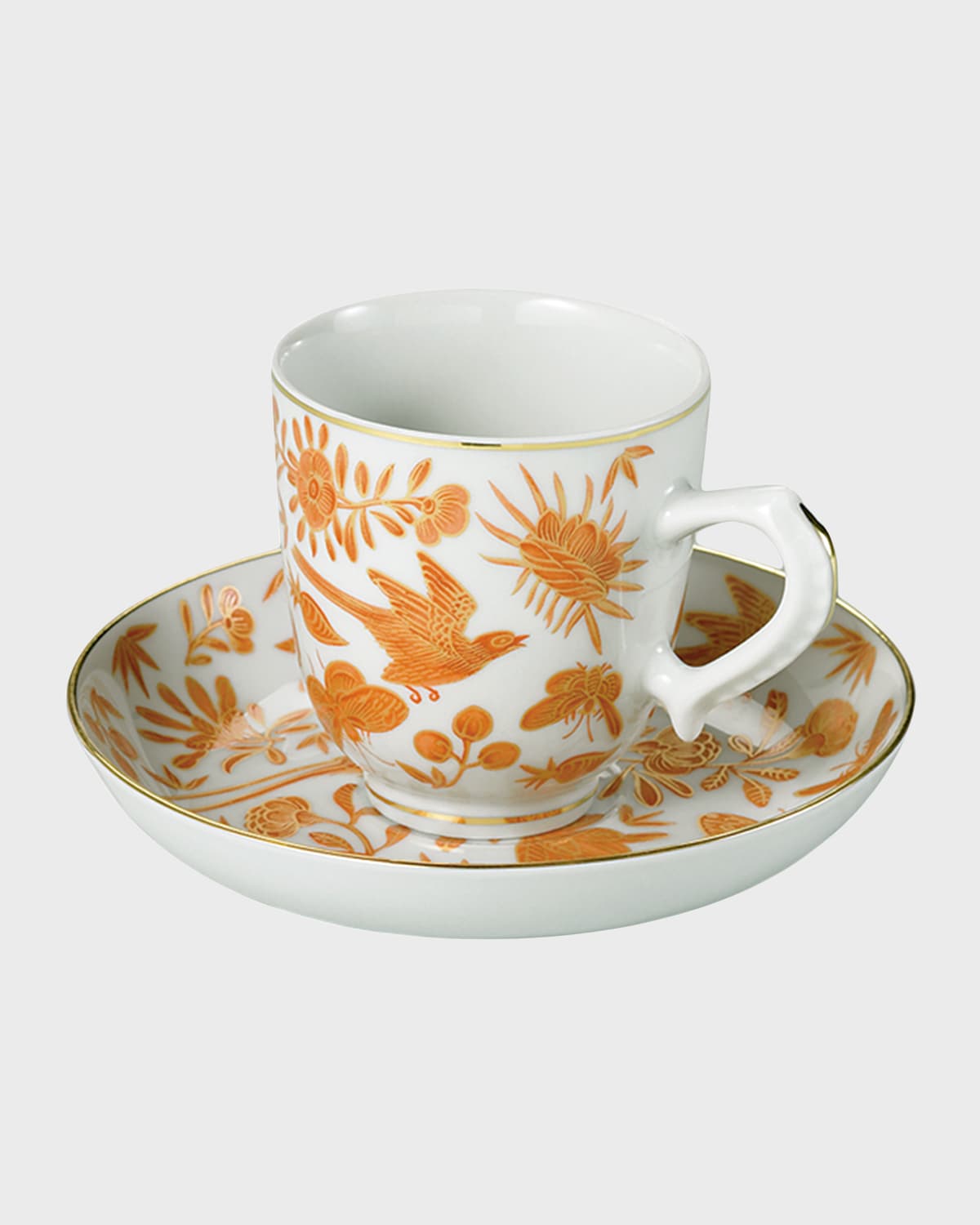 Mottahedeh Sacred Bird & Butterfly Demitasse Cup & Saucer Plate