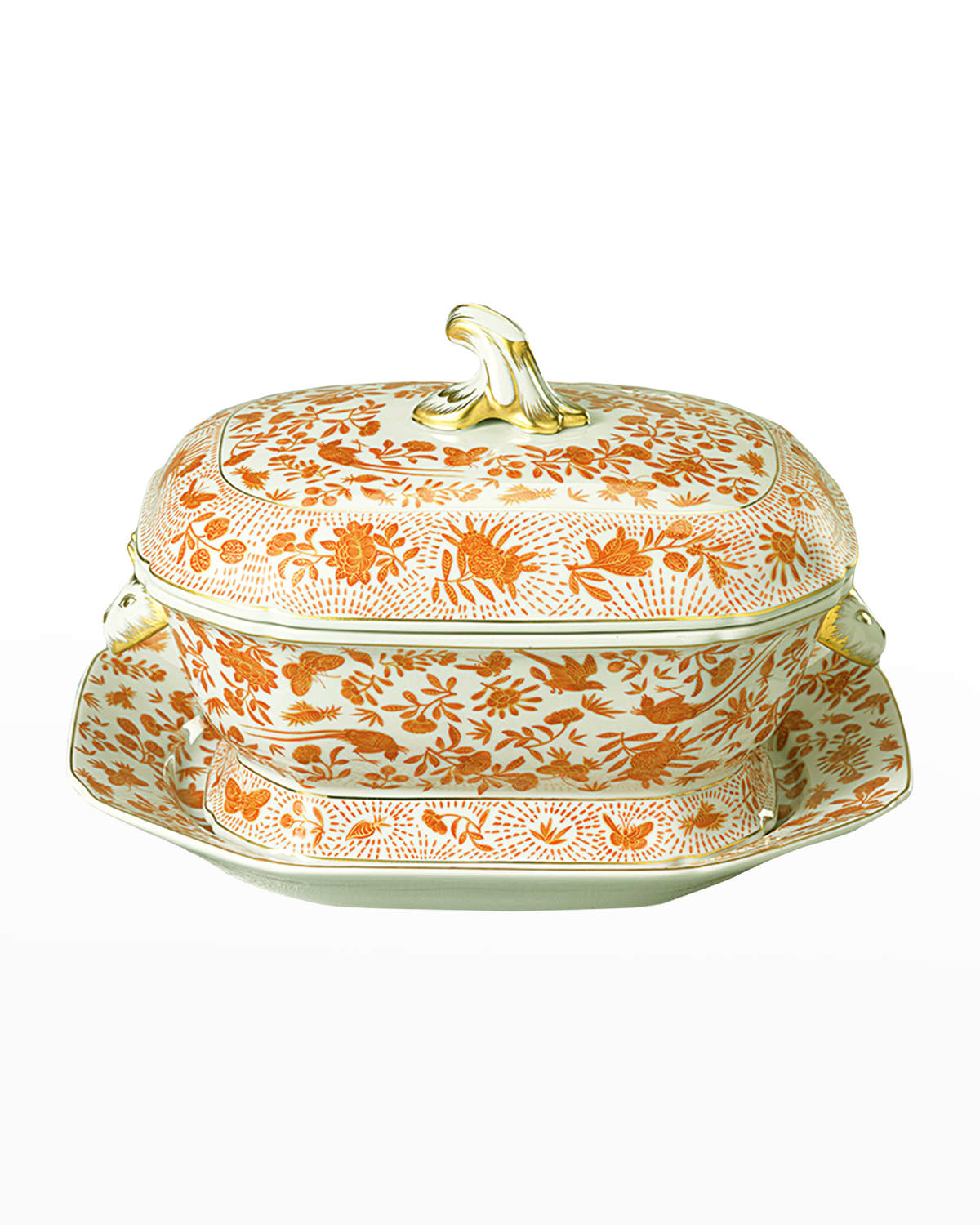 Mottahedeh Sacred Bird & Butterfly Octagonal Tureen & Platter Set
