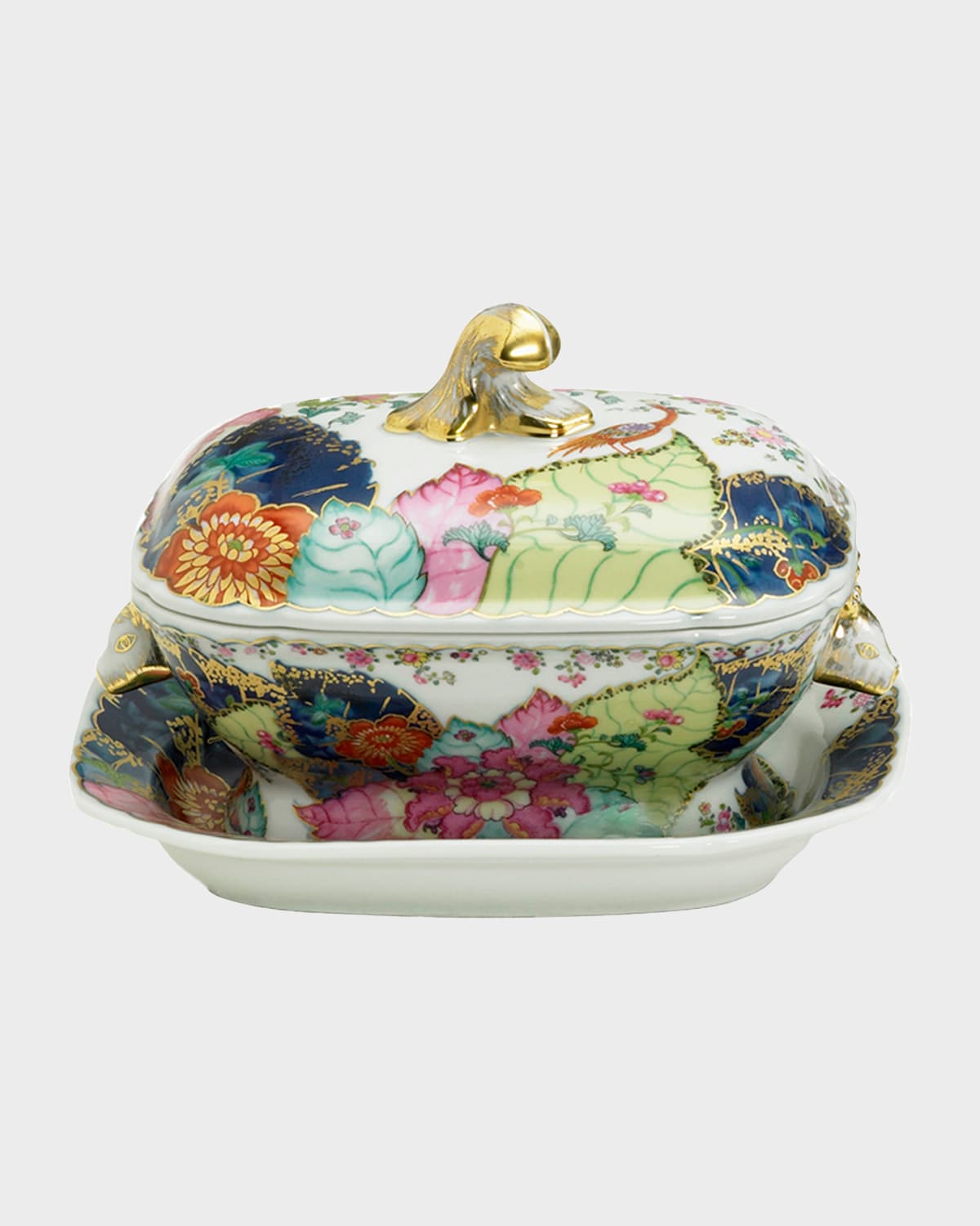 Mottahedeh Tobacco Leaf Small Tureen & Stand