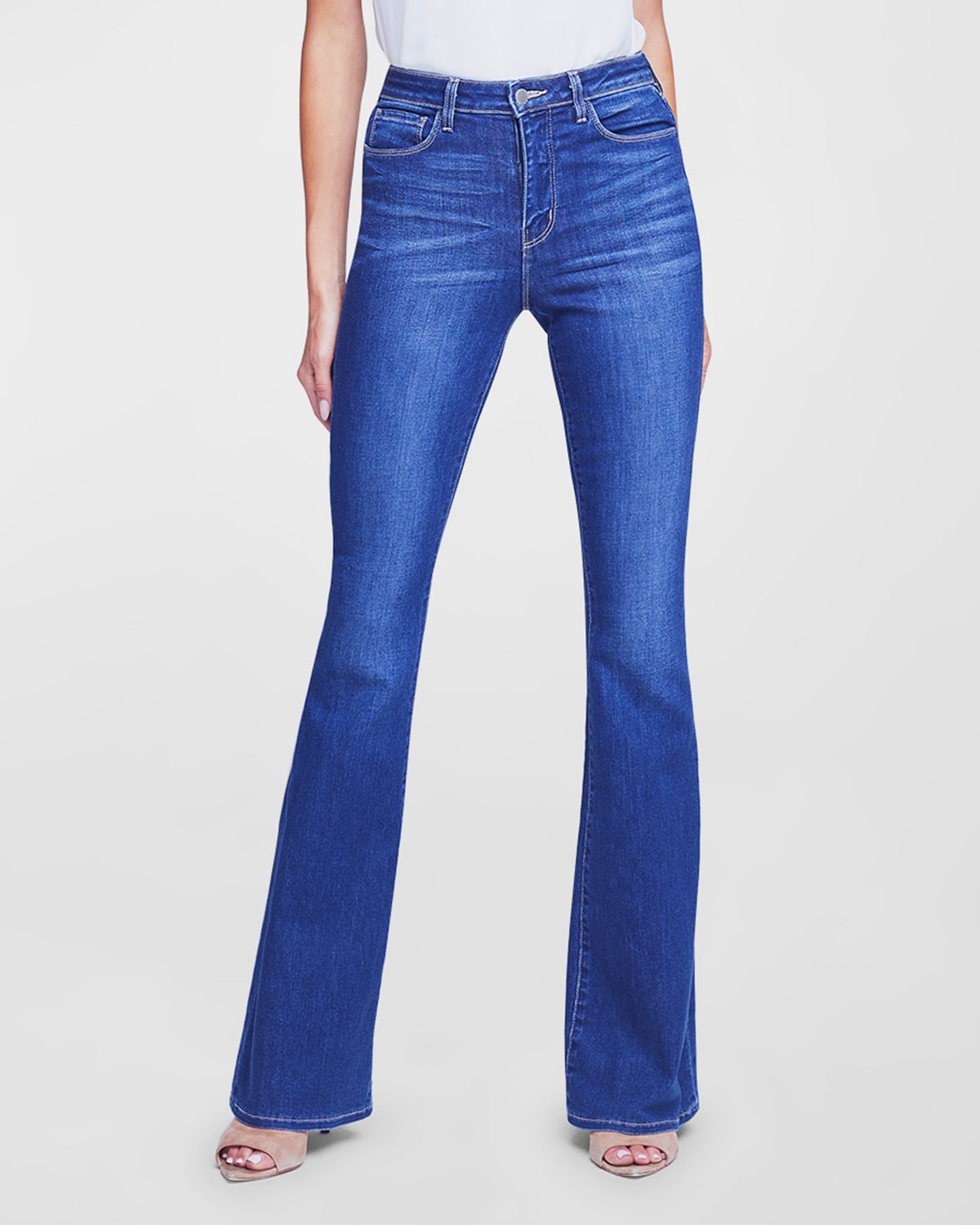 L Agence Marty High Rise Flare Jeans In Watson In Colton