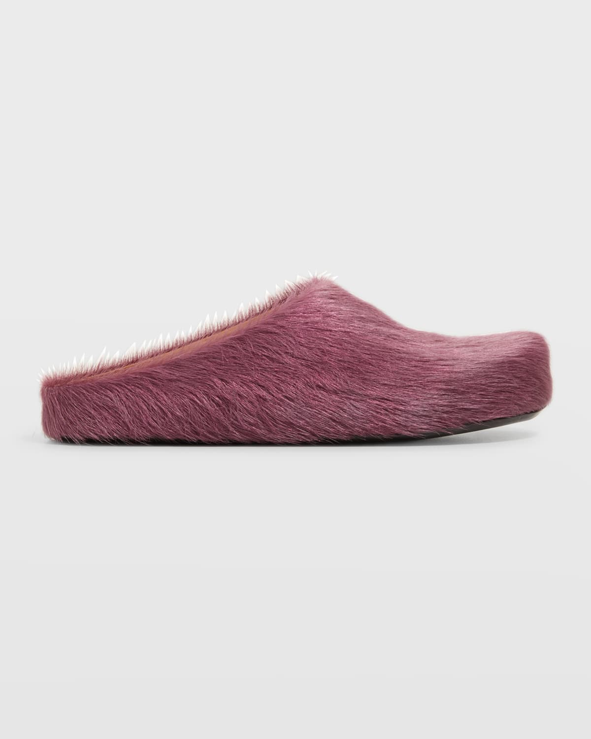 Marni Men's Fussbett Calf Hair Sabot Mules In Violet