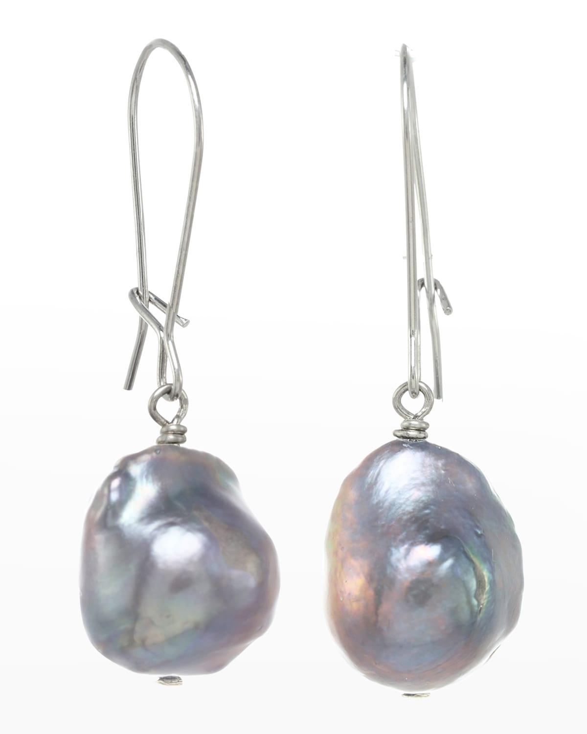 Margo Morrison Baroque Pearl Earrings on Sterling Silver