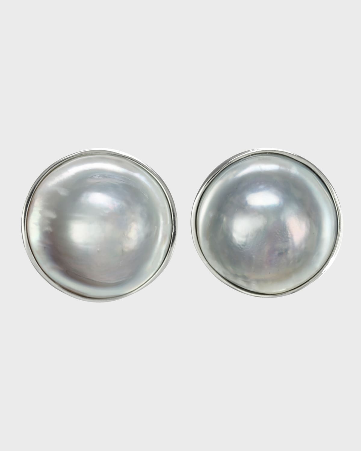Grey Mabé Pearl Earrings with Sterling Silver