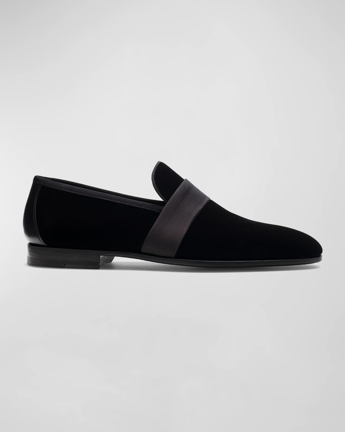 Shop Magnanni Men's Jenaro Velvet Formal Loafers In Black