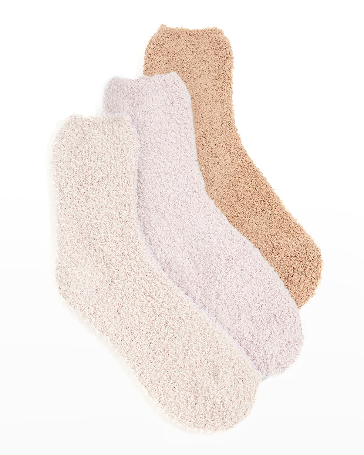 Shop Stems Plush Ankle Socks 3-pack In Ivory/blush/dusty Rose