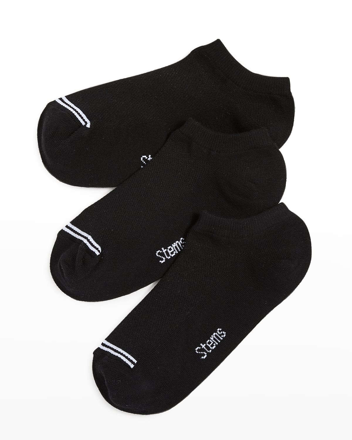Stems Three Pack Training No Show Socks In Black