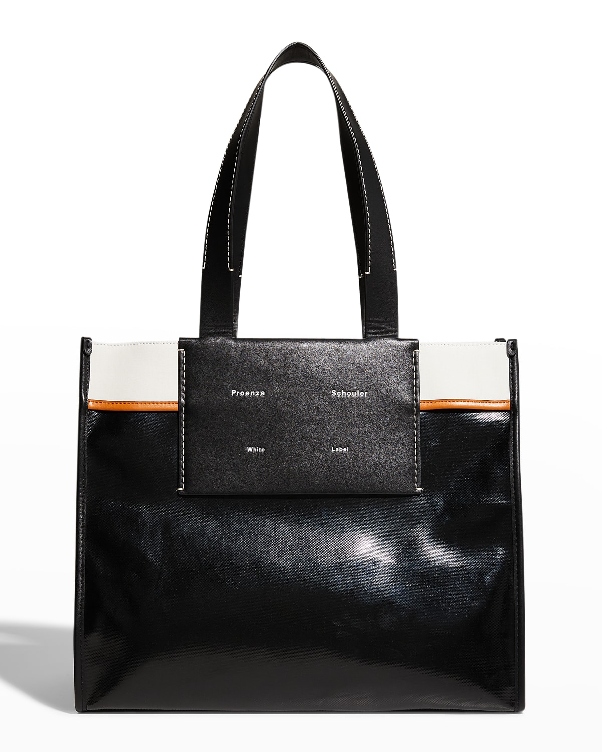 Proenza Schouler White Label Morris Xl Coated Canvas Tote Bag In Black ...