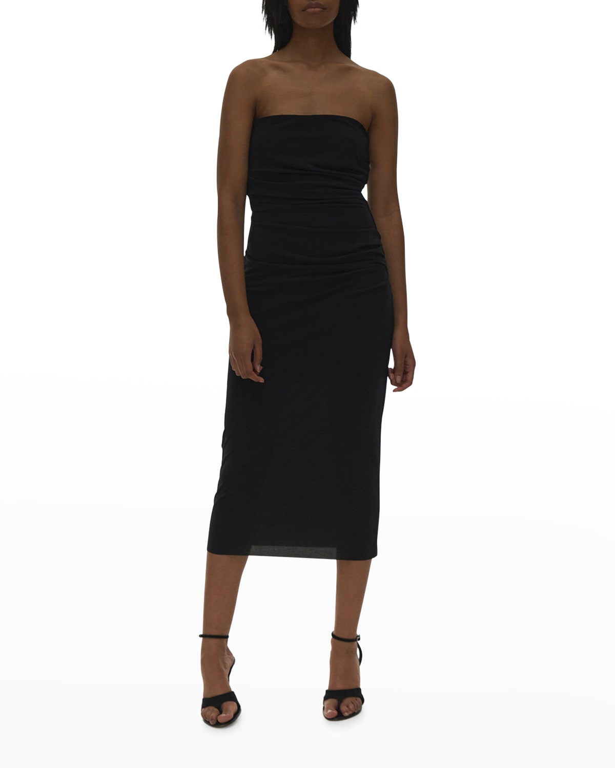 Helmut Lang Cut-out Sweetheart-neck Maxi Dress In Bslt Black