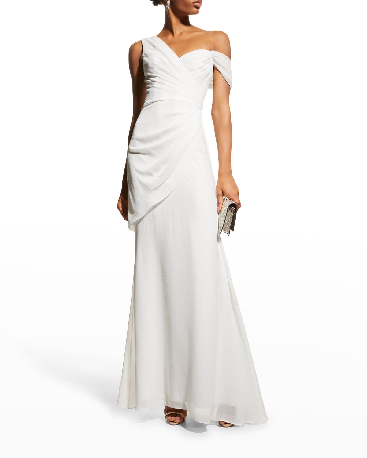 badgley mischka ruby one shoulder gown