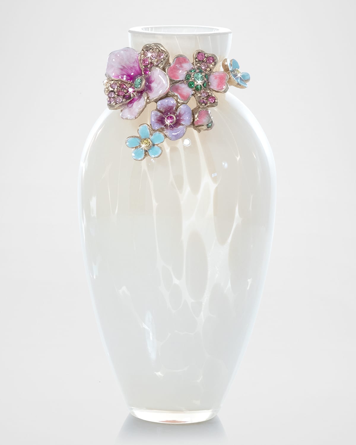 Jay Strongwater Flora And Fauna Bouquet Vase In Multi