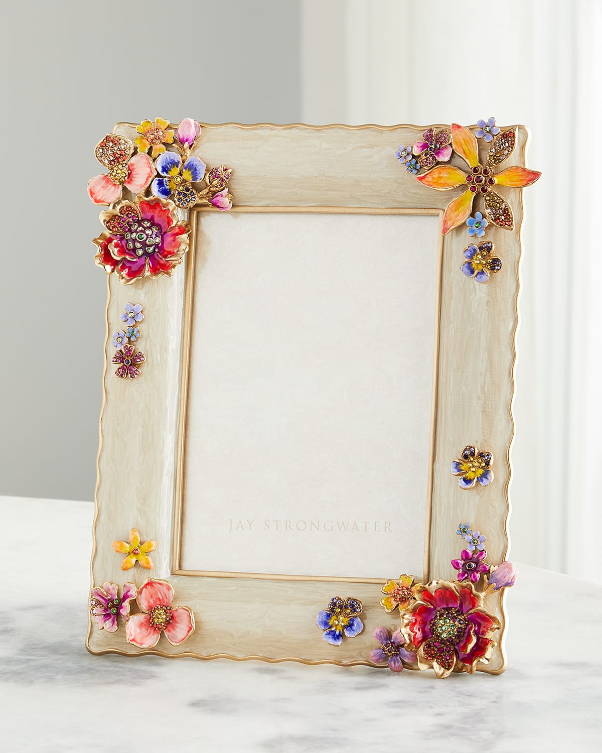 Jay Strongwater Ainsley Flower Bouquet 5'' X 7'' Frame In Multi