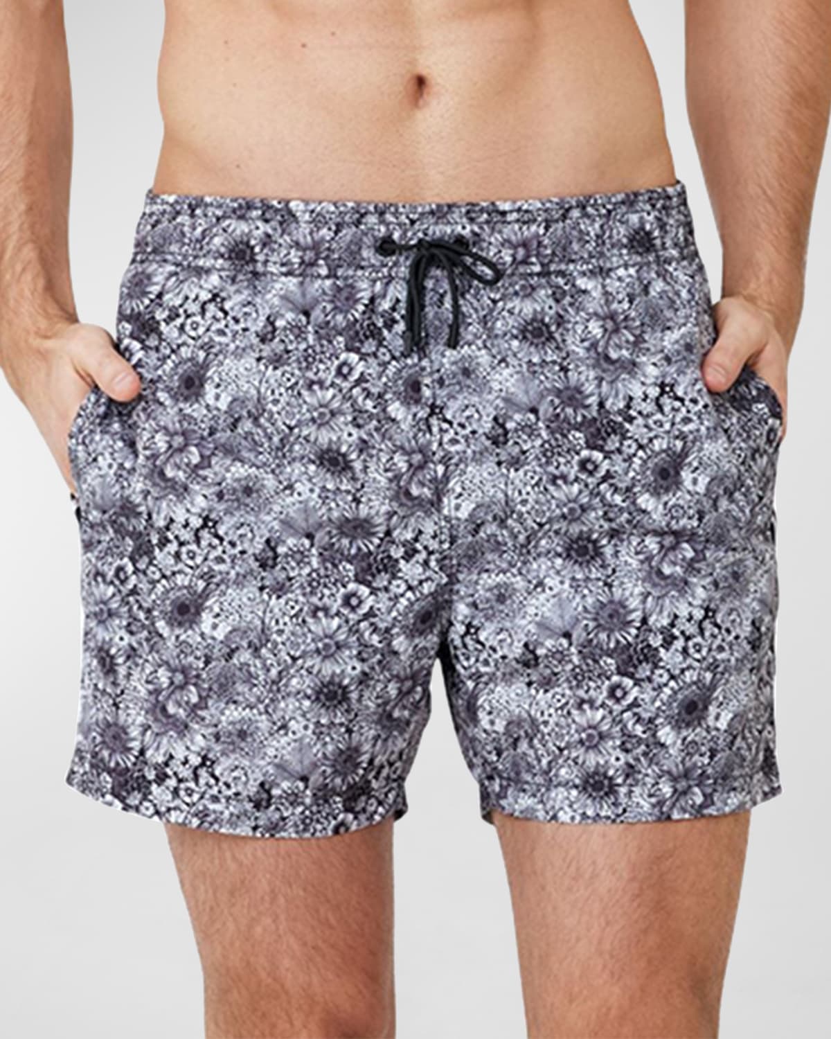 Men's Garden-Print Nylon Shorts