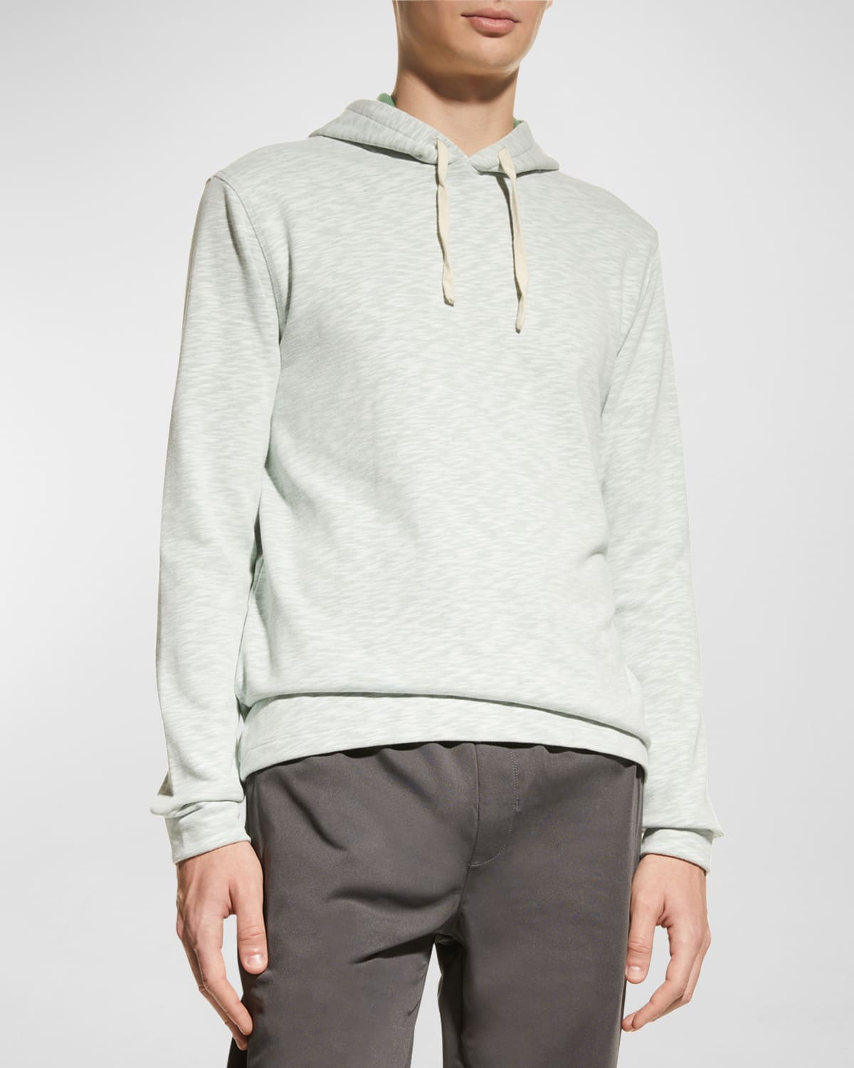 Vince Men's Sun-faded French Terry Hoodie In Lt Yucca Pine