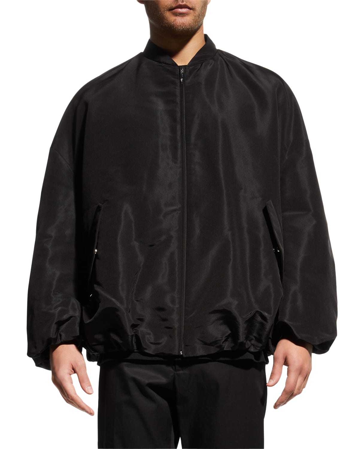Men's Silk Faille Bomber Jacket
