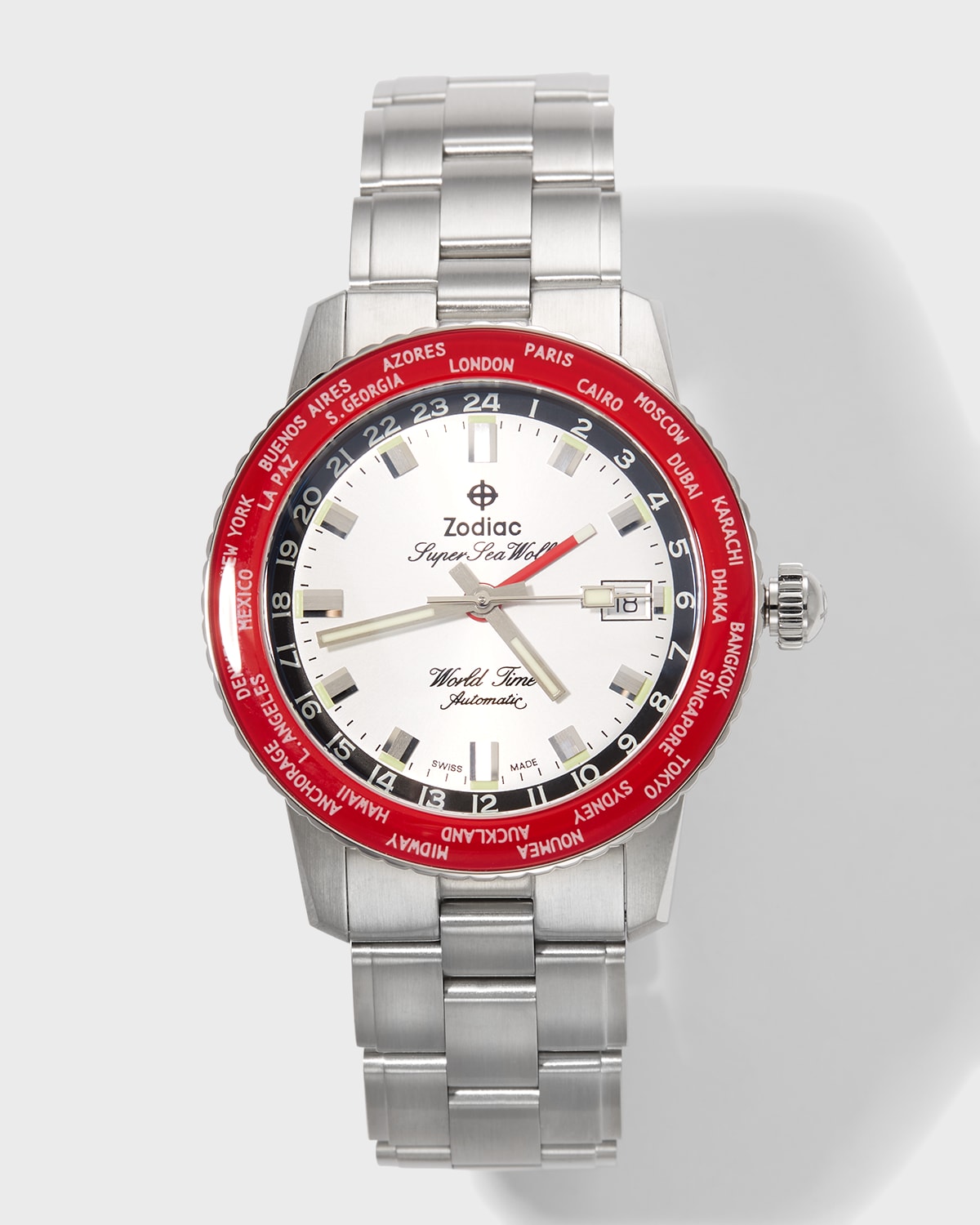Men's Super Sea Wolf World Time Bracelet Watch