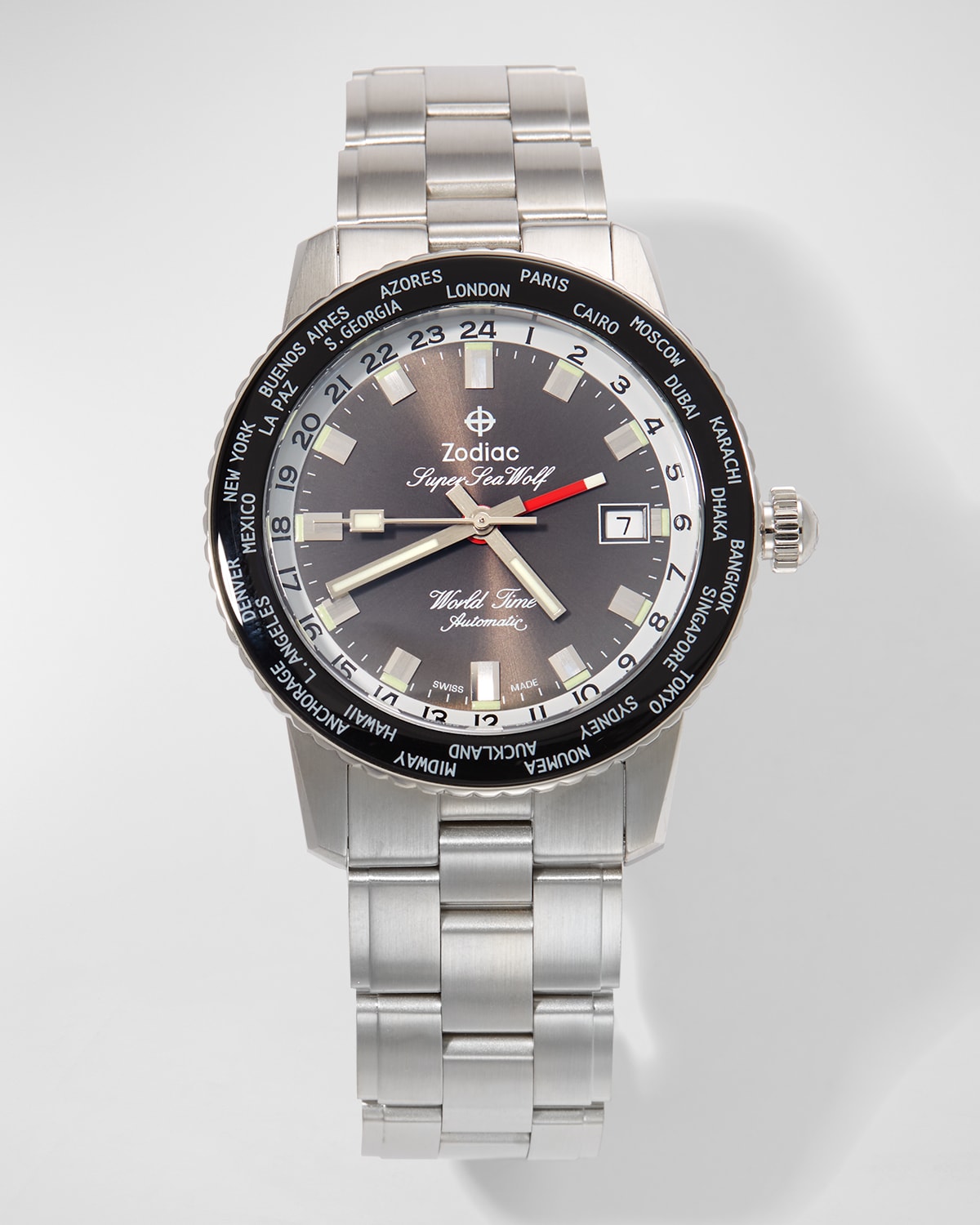 Men's Super Sea Wolf World Time Bracelet Watch