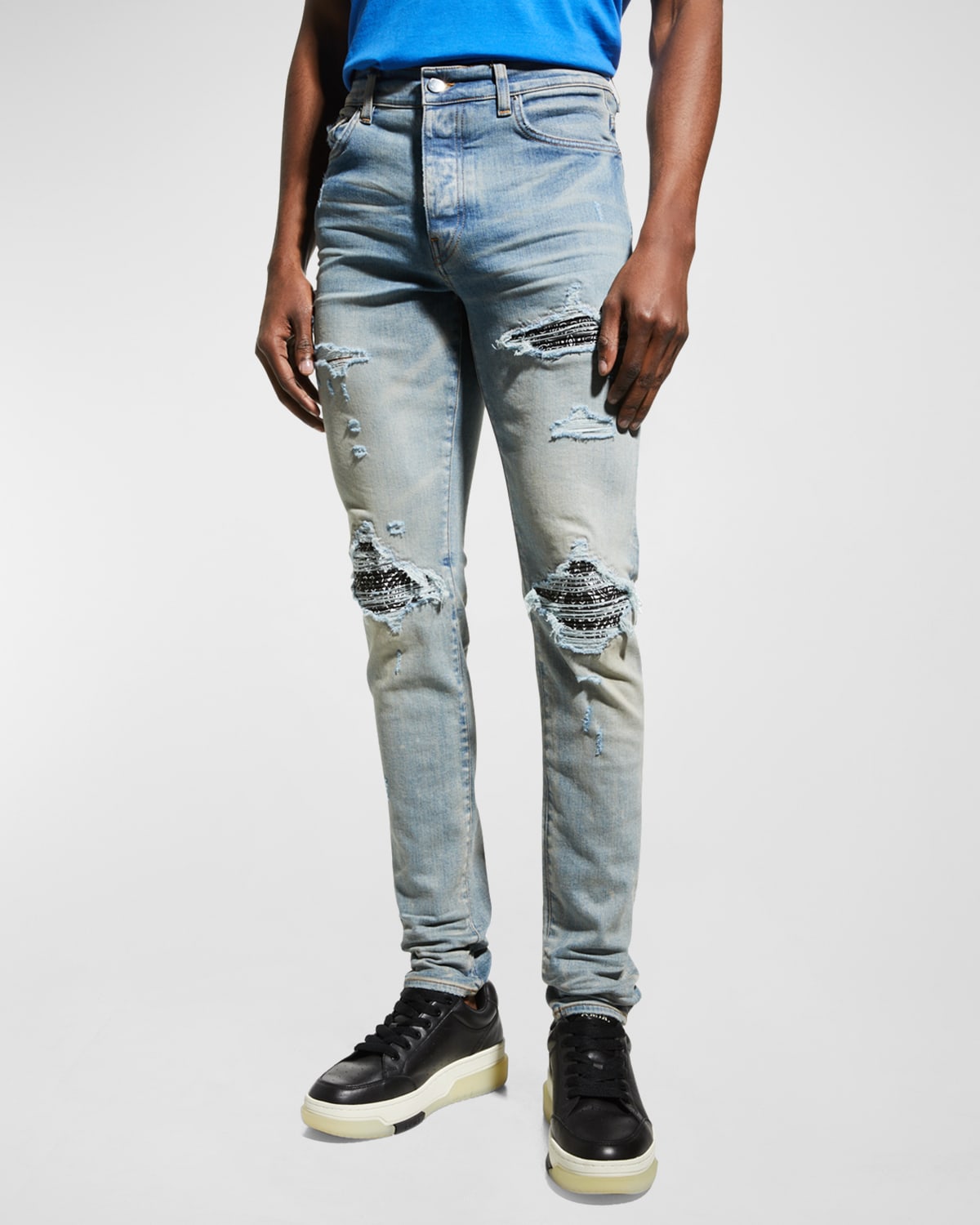 Men's MX1 Bandana Repair Skinny Jeans