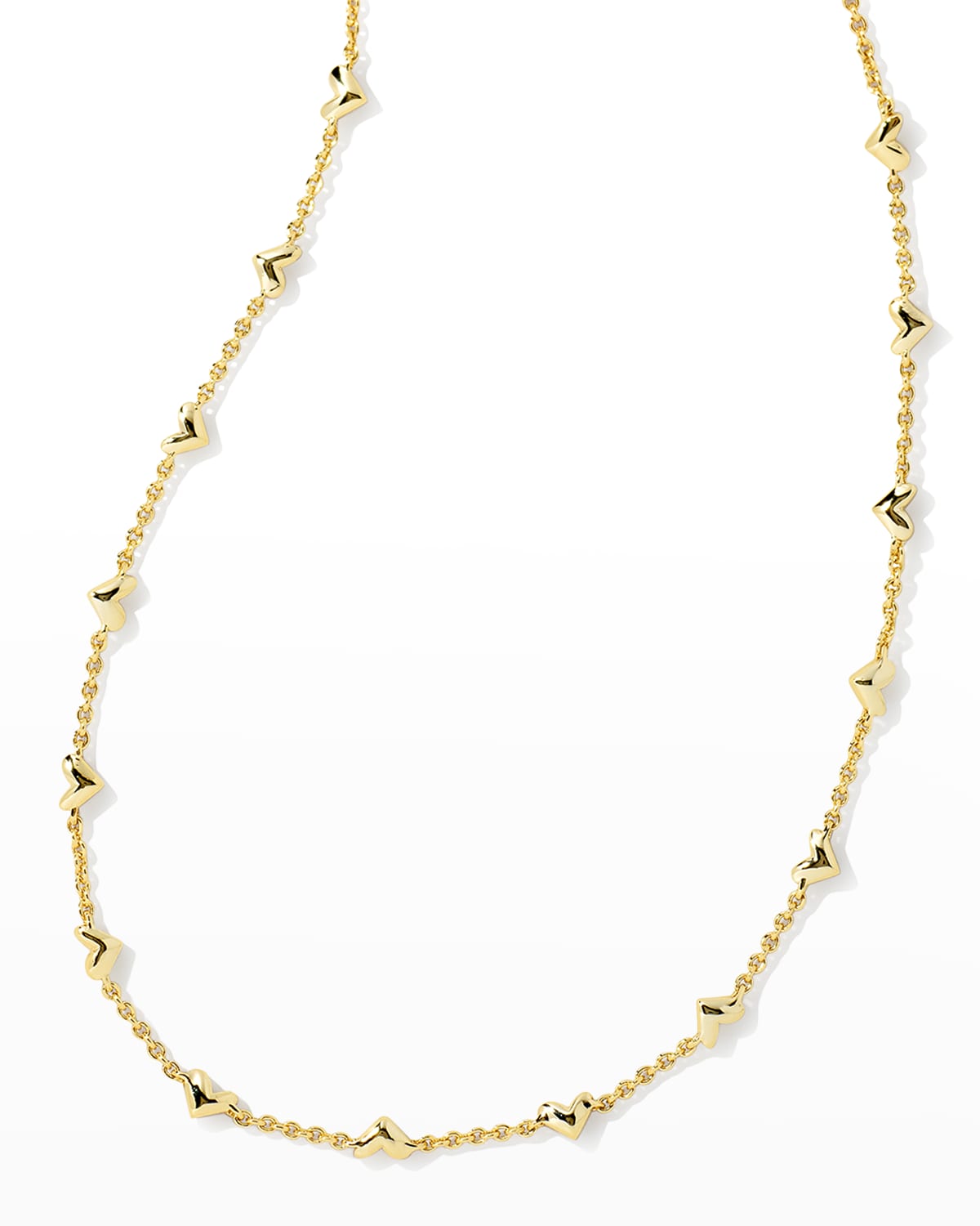 Kendra Scott Haven Heart Strand Necklace In Gold Metal