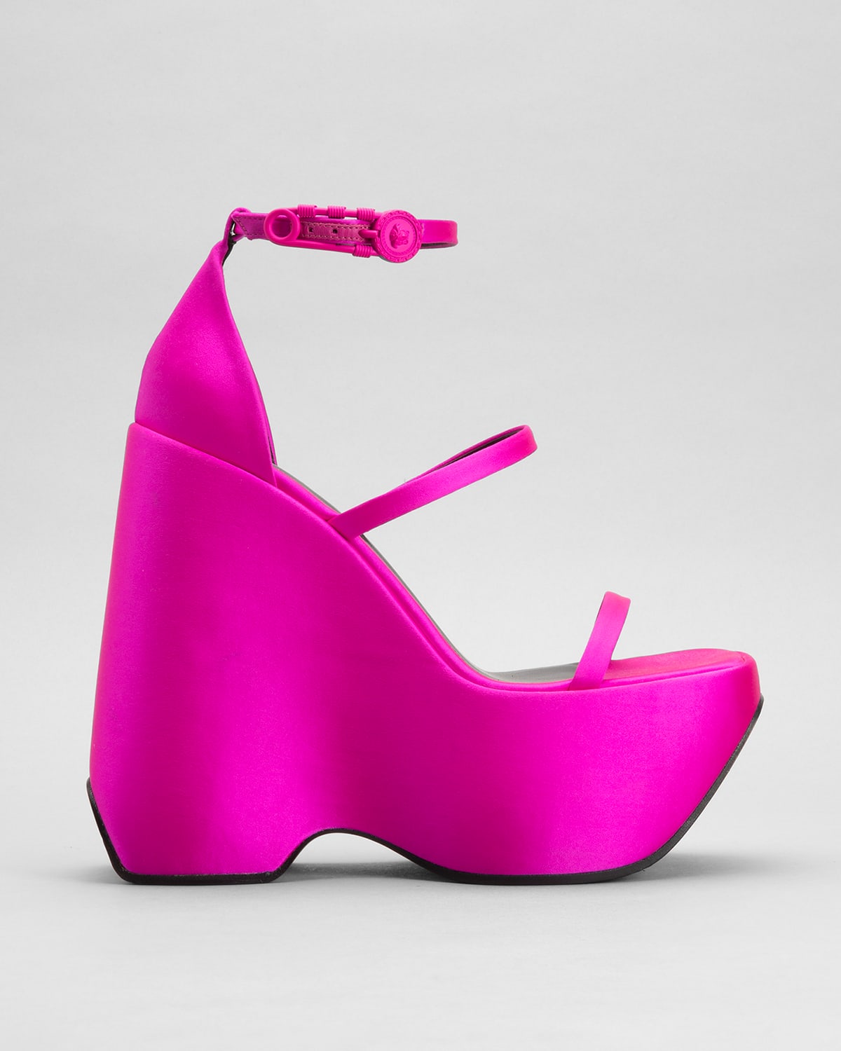 Versace Platform 3-strap Sandals In Cerise Cerise