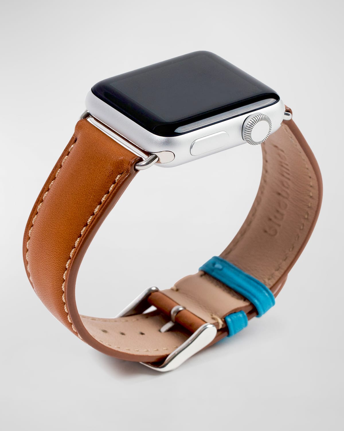 Bluebonnet French Leather Apple Watch Band, - 38,40,41mm In Tan
