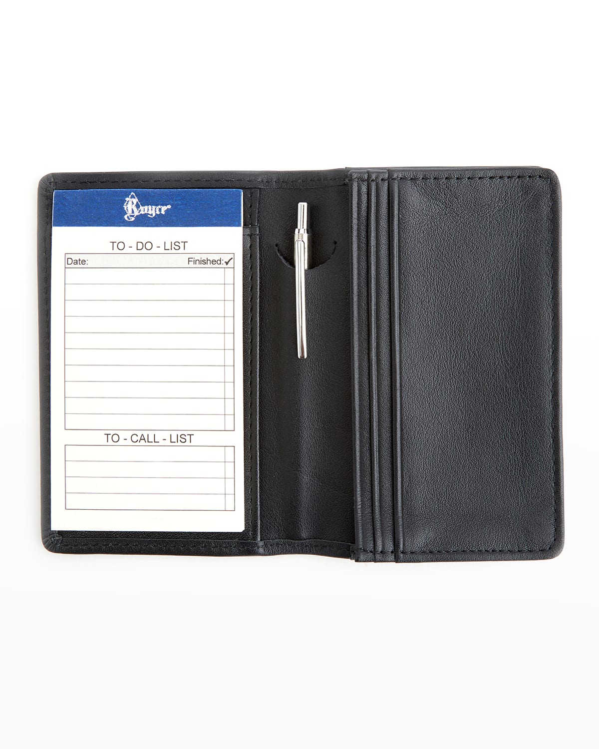Shop Royce New York Personalized Leather Notepad Organizer Wallet In Black
