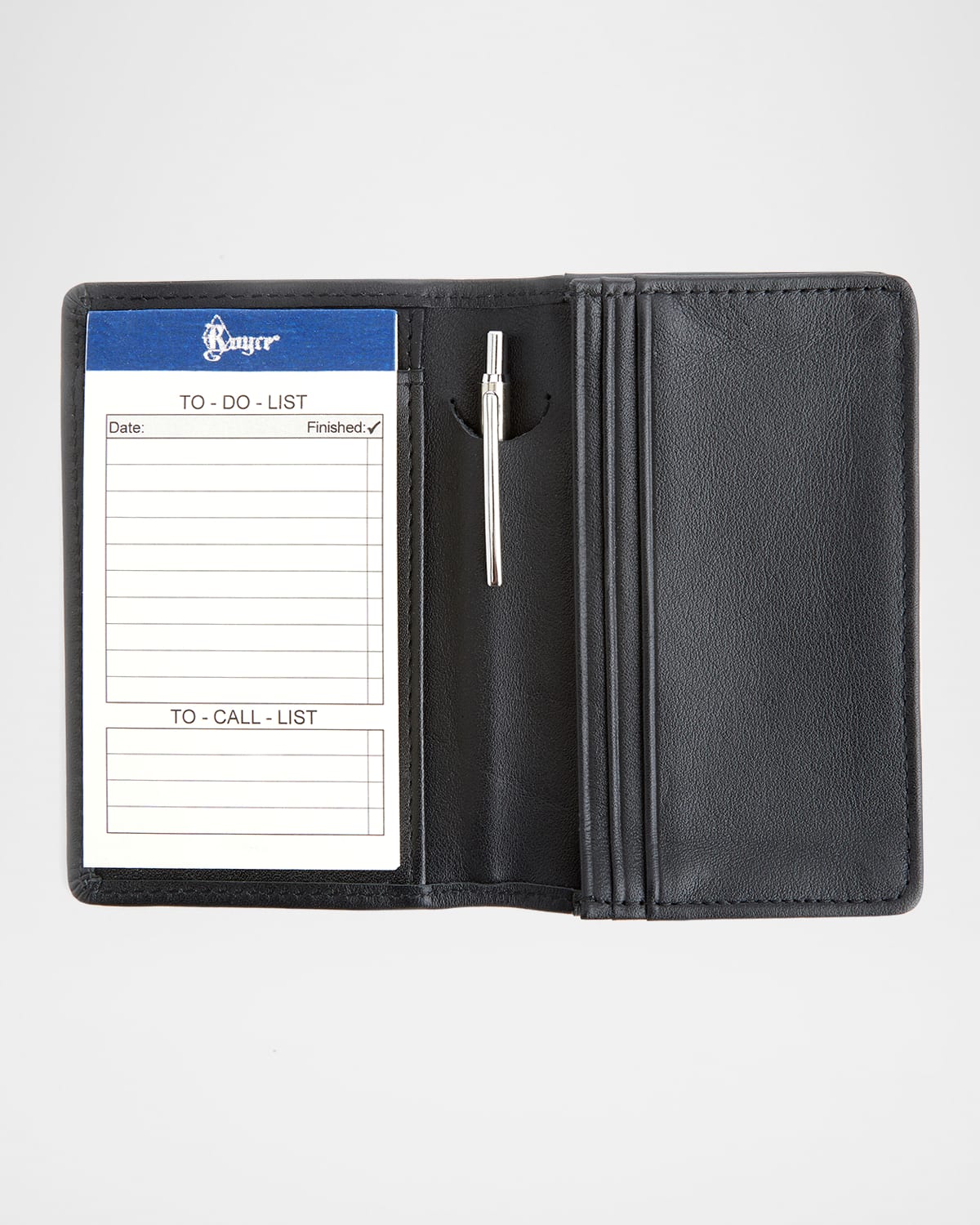 Royce New York Personalized Leather Notepad Organizer Wallet In Black