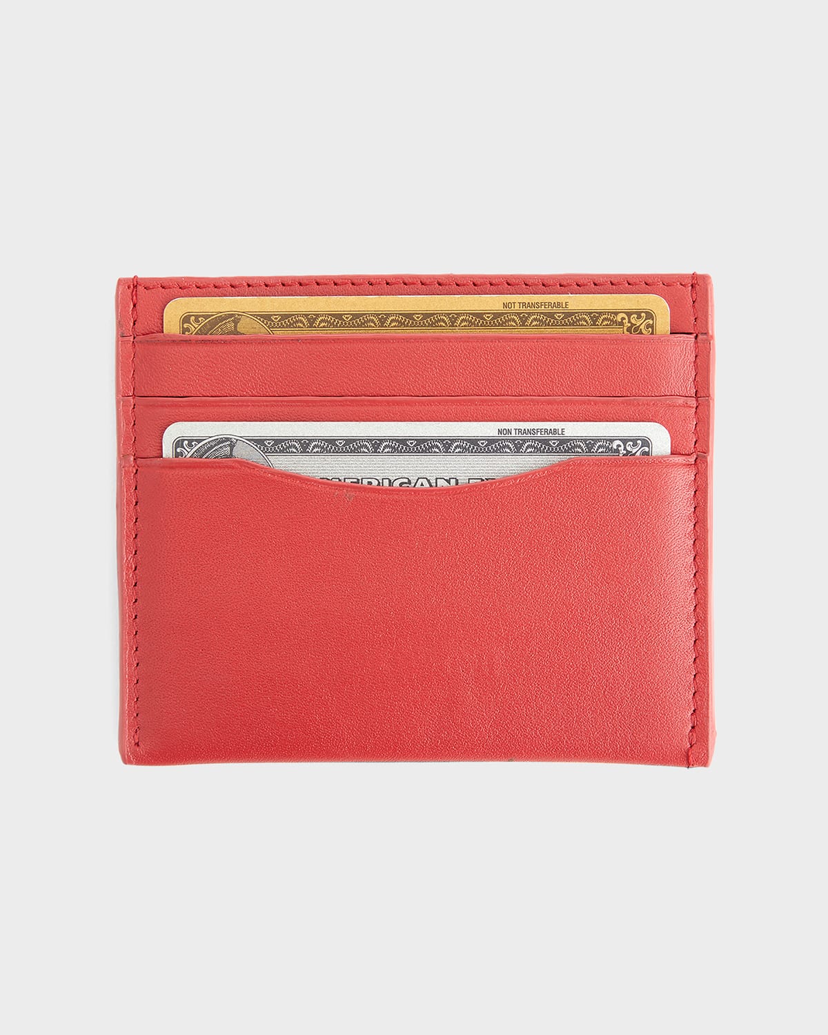 Royce New York Personalized Leather Rfid-blocking Minimalist Card Case In Red