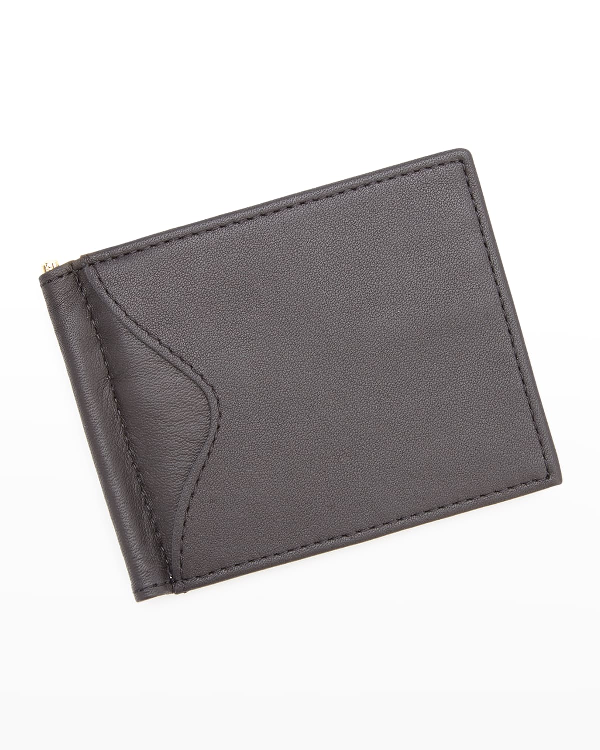 Royce New York Personalized Leather Rfid-blocking Money Clip In Black