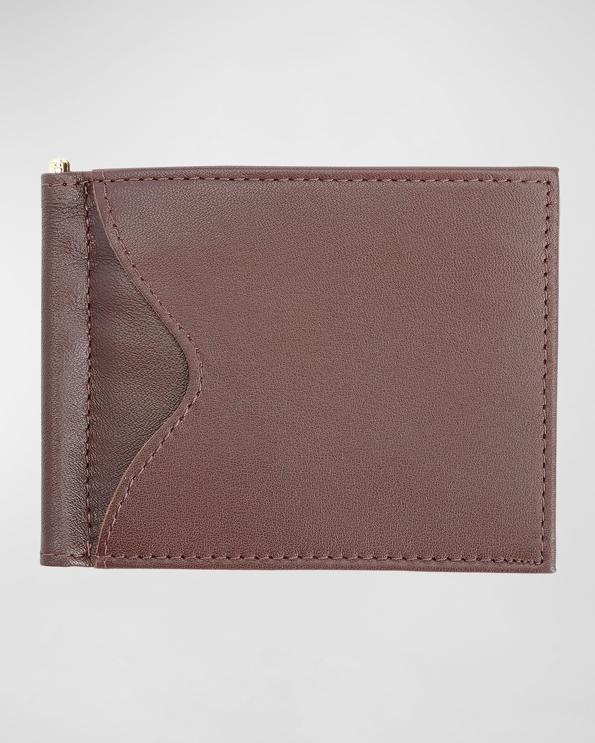 Royce New York Personalized Leather Rfid-blocking Money Clip In Brown