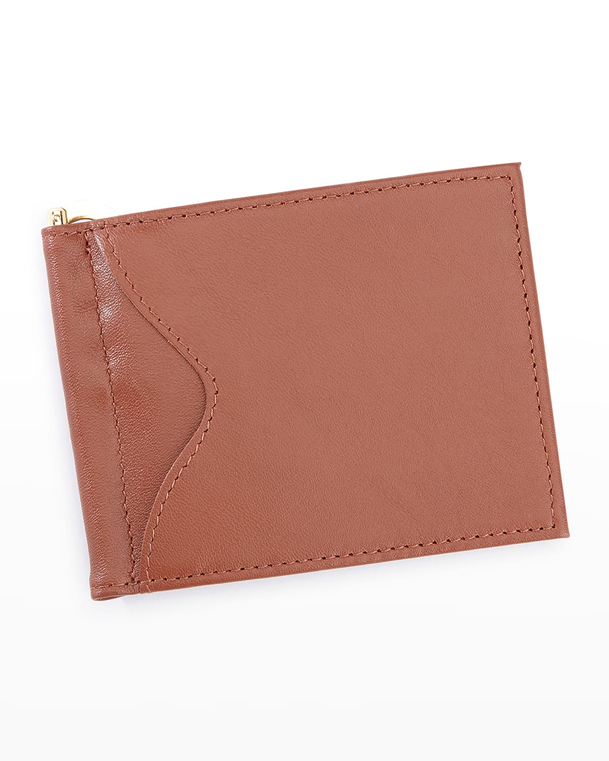 Royce New York Personalized Leather Rfid-blocking Money Clip In Tan