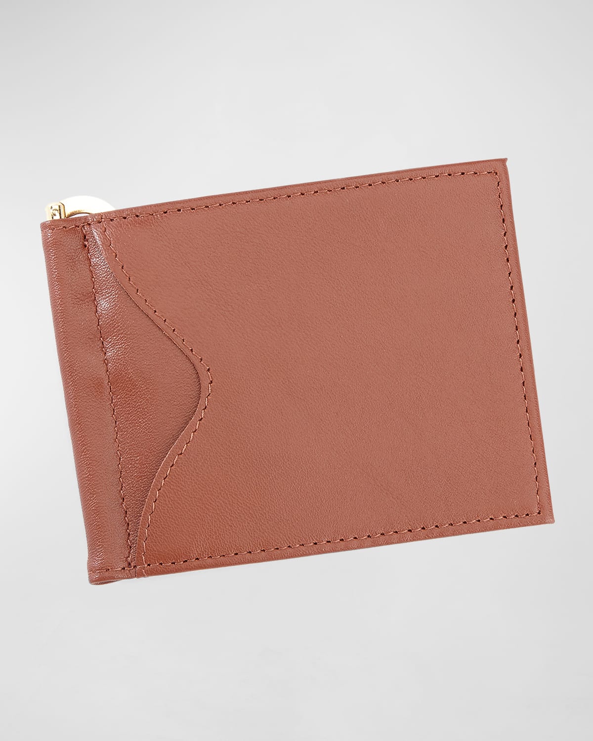 Royce New York Personalized Leather Rfid-blocking Money Clip In Tan