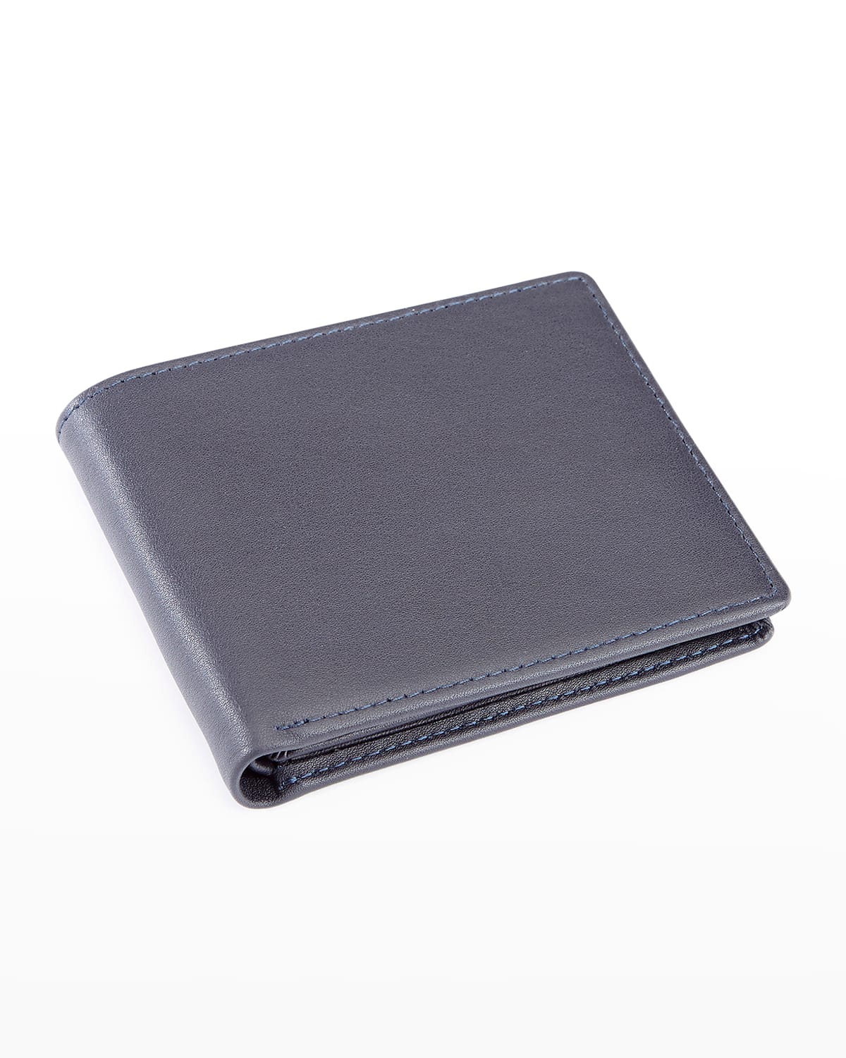 Royce New York Personalized Leather Rfid-blocking Trifold Wallet In Navy Blue