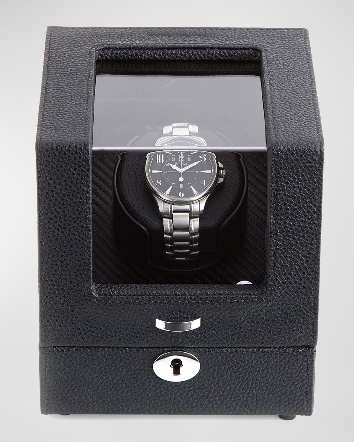 Shop Royce New York Personalized Leather Single Watch Winder In Black