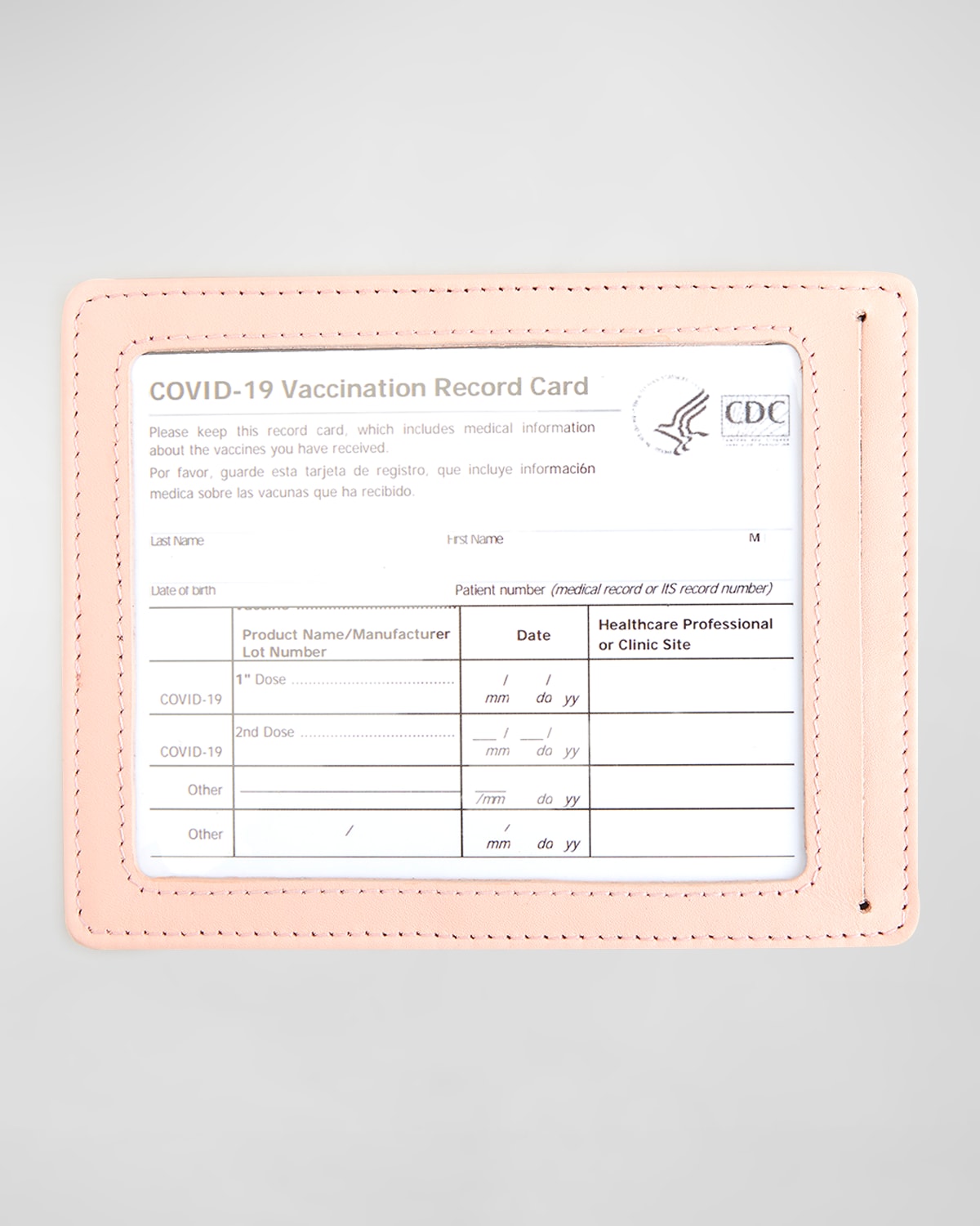 Personalized Leather Vaccine Card Holder