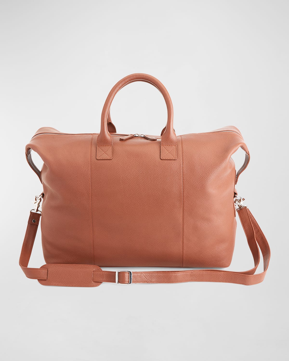 Royce New York Personalized Medium Executive Leather Duffel Bag In Tan