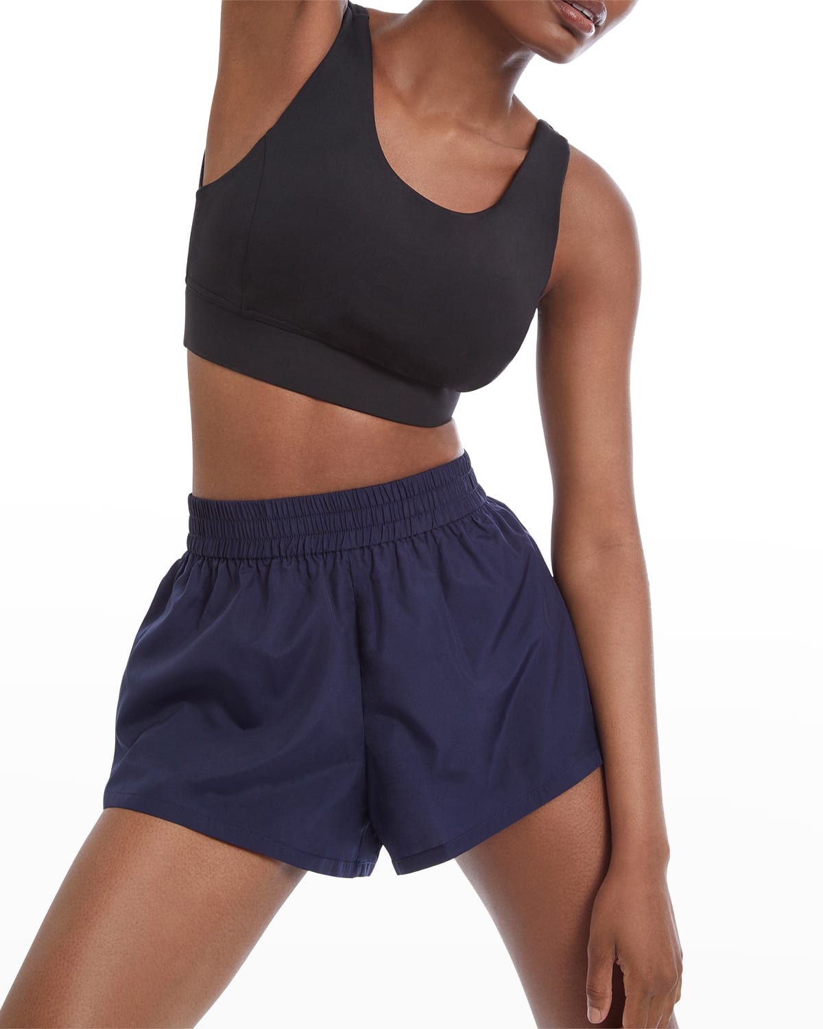 Psk Collective Side-binding Running Shorts In Navy