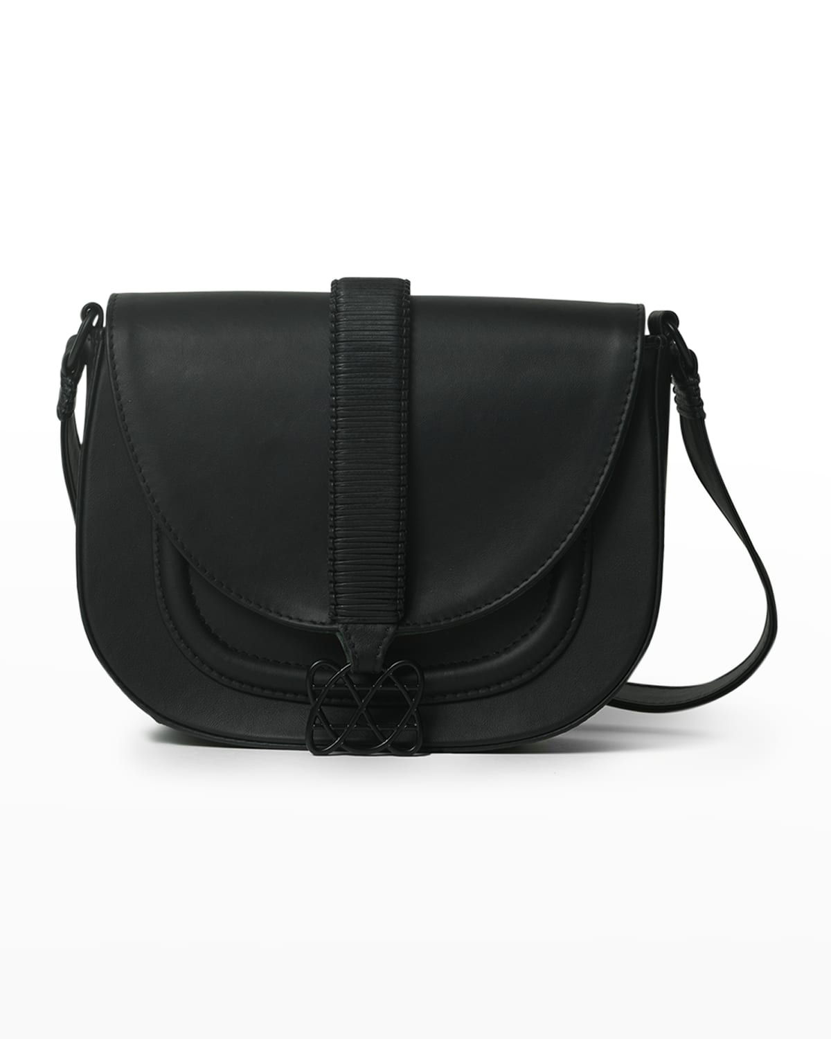 Callista Mini Gitane Saddle Leather Crossbody Bag In Black