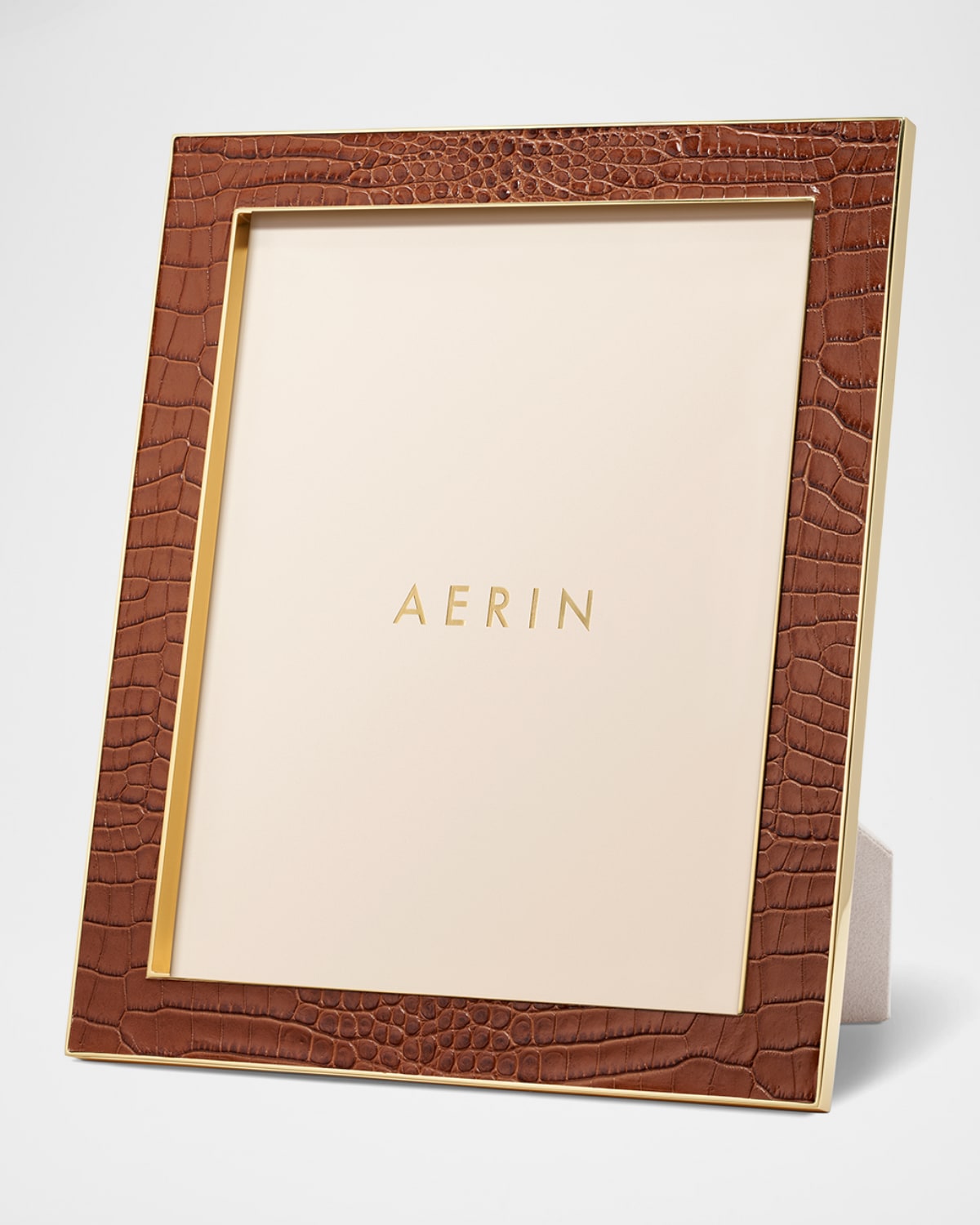 Aerin Classic Croc Leather Photo Frame, 8" X 10" In Brown